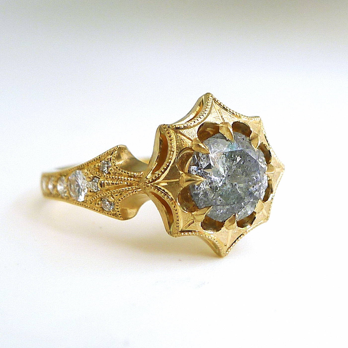 Dione Ring with 1.23ct Salt and Pepper Diamond