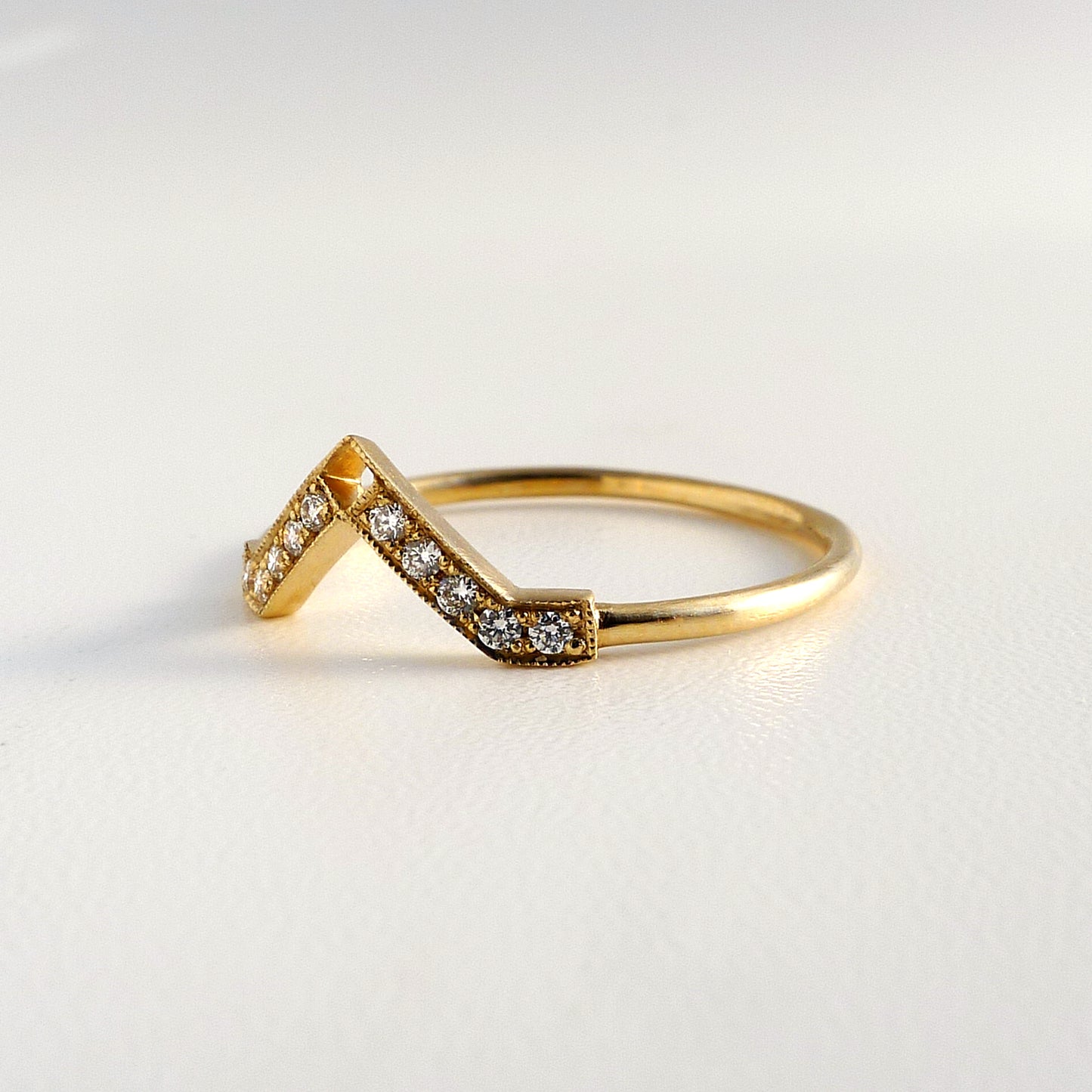 14K White Gold V Shaped Bypass Diamond Ring | Shop 14k White Gold Kaslique  Rings | Gabriel & Co